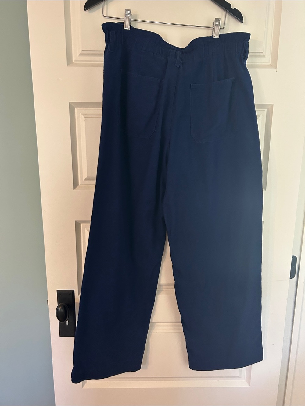 J. Crew Women’s Navy Wide-Leg Trousers - 100% cotton - size 14 - Picture 4 of 9